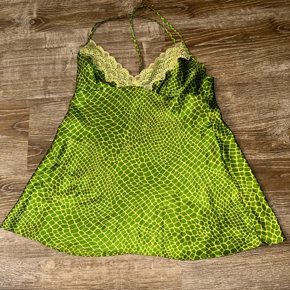 Vintage Victoria’s Secret green snake print dress medium
